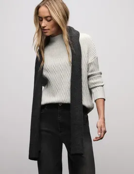 Pullover mit Strukturmix female Grau