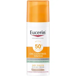 Protector Solar Facial Face Oil Control Dry Touch Gel Crema SPF50+ Tinted Light 50 ml Eucerin