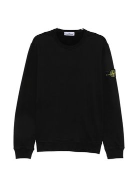 Crewneck Fleece-Lined Sweatshirt with Left Sleeve Badge
