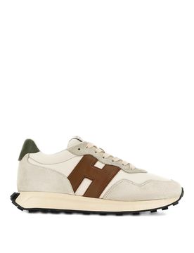 Sneakers H601 In Pelle Marrone/Verde/