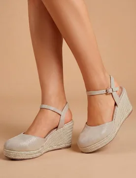 Women's Wide Fit Rumor Faux Suede Closed Toe Espadrille Wedge Sandals in Beige Size: 4 - Beige - Size: 4 - Dorothy perkins - FashionsVida