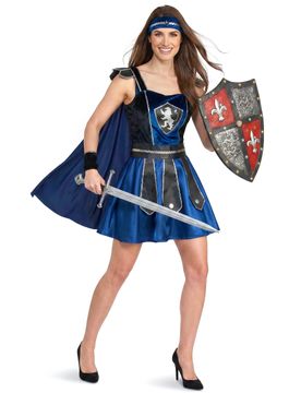 Sexy Ritterin-Kostüm für Damen dunkelblau-schwarz - female
