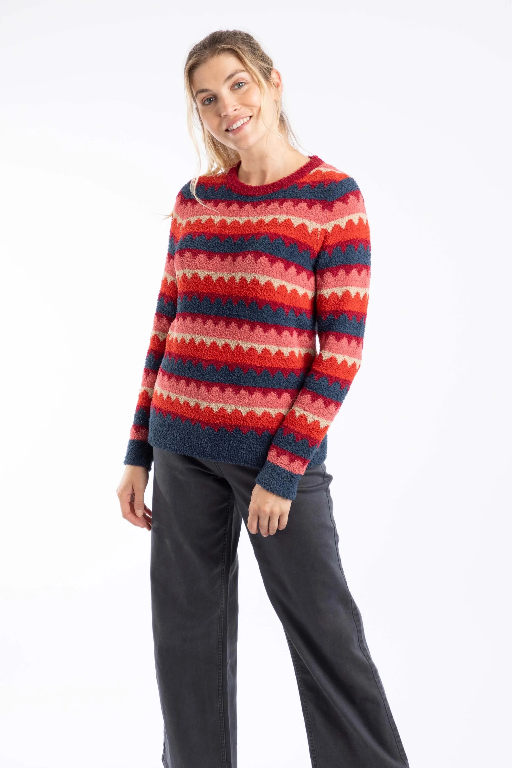 Tyla Womens Cosy Patterned Knit Jumper - - Size: 14 - Weird Fish - FashionsVida
