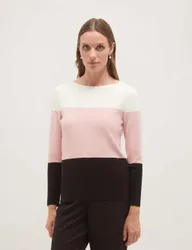 Colour Block Crew Neck Jumper Pink Mix female