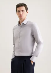Slim Business Hemd Struktur Grau 36