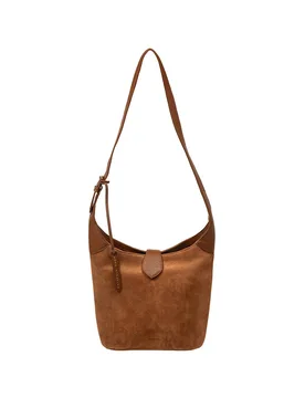 Aria' Suede Shoulder Bag - Tan - Size: One Size - Pure Luxuries London - FashionsVida