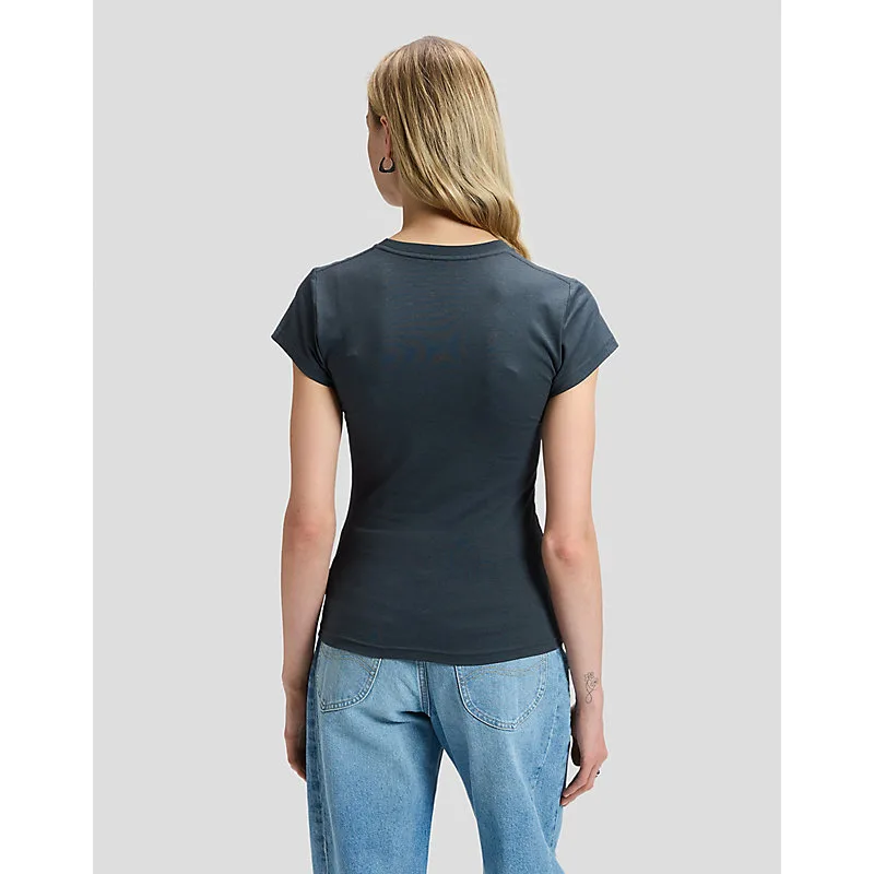 Slim Record Tee Washed Black Größe XS female - Lee - FashionsVida