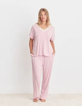 Pijama de mujer detalle cuello - Couchel - FashionsVida