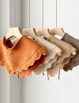Women's Cape Doll Collar Women's Autumn and Winter New Knitted Shoulder and Fake Collar Versatile Woolen Shawl - Aliexpress - FashionsVida