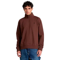 Felpa Exeter River Tree Embroidered Logo 1/ Zip Chicory Coffee 2XL