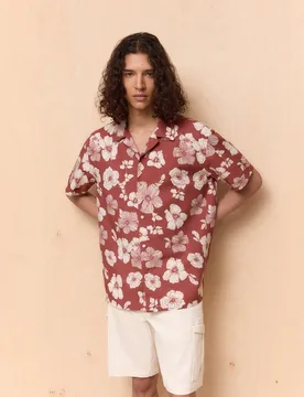 Camisa de hombre manga corta print floral bowling - Easy Wear - FashionsVida