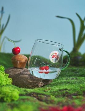 Tazza con motivo di ciliegie - multicolor