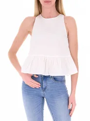 Top con balza LIU JEANS BIANCO 46