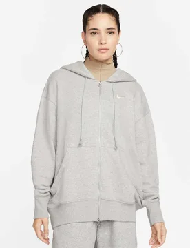 Phoenix Fleece Oversized Full-Zip Hoodie Grey Marl female - Nike - FashionsVida