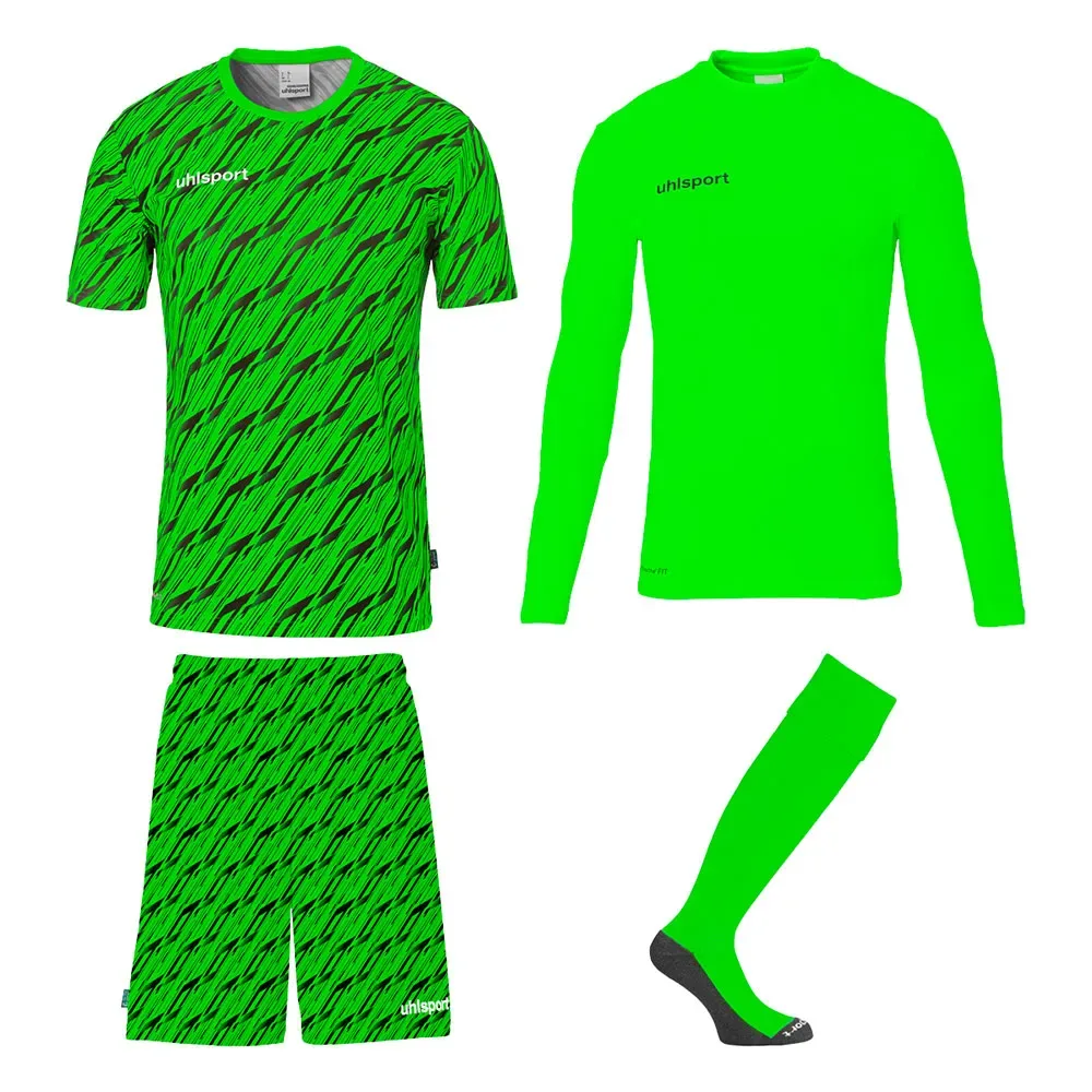 Ensemble à Manches Courtes Progressive Bundle Fluor Green / Black 3XL - Uhlsport - FashionsVida