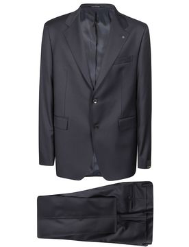 Two-Piece Suit Set with Notched Lapels and Two-Button Closure