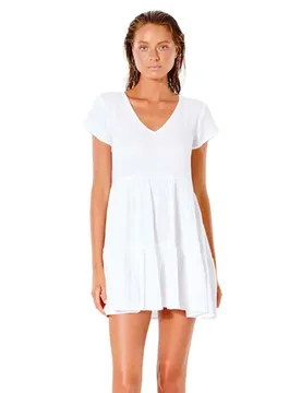 Robe Courte à Manches Courtes Premium Surf White L