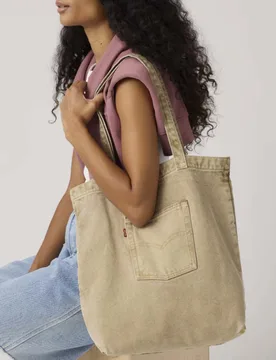 Tote Bag Levi's in denim di cotonebeige con tasca esterna - Levis - FashionsVida