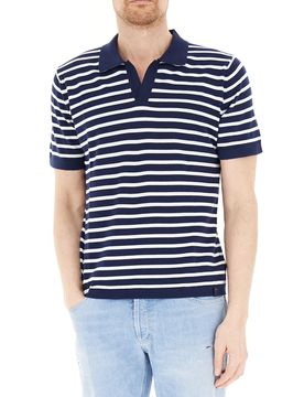 Polo righe cotone BLU NAVY XXL