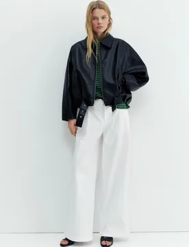 White Double-Dart Trousers (Size: ) - Pull&bear - FashionsVida