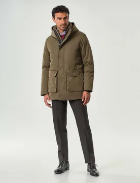 Parka Aspen Pellizzari color bronzo in misto cotone imbottito in piuma - Rodolfo Pellizzari - FashionsVida
