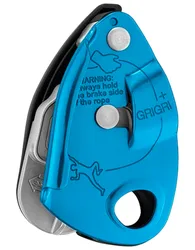 Assureur avec blocage assisté - Grigri+ Blue en Aluminium - Bleu