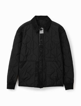 Surchemise matelassée patchwork, Polyamide, Noir, S