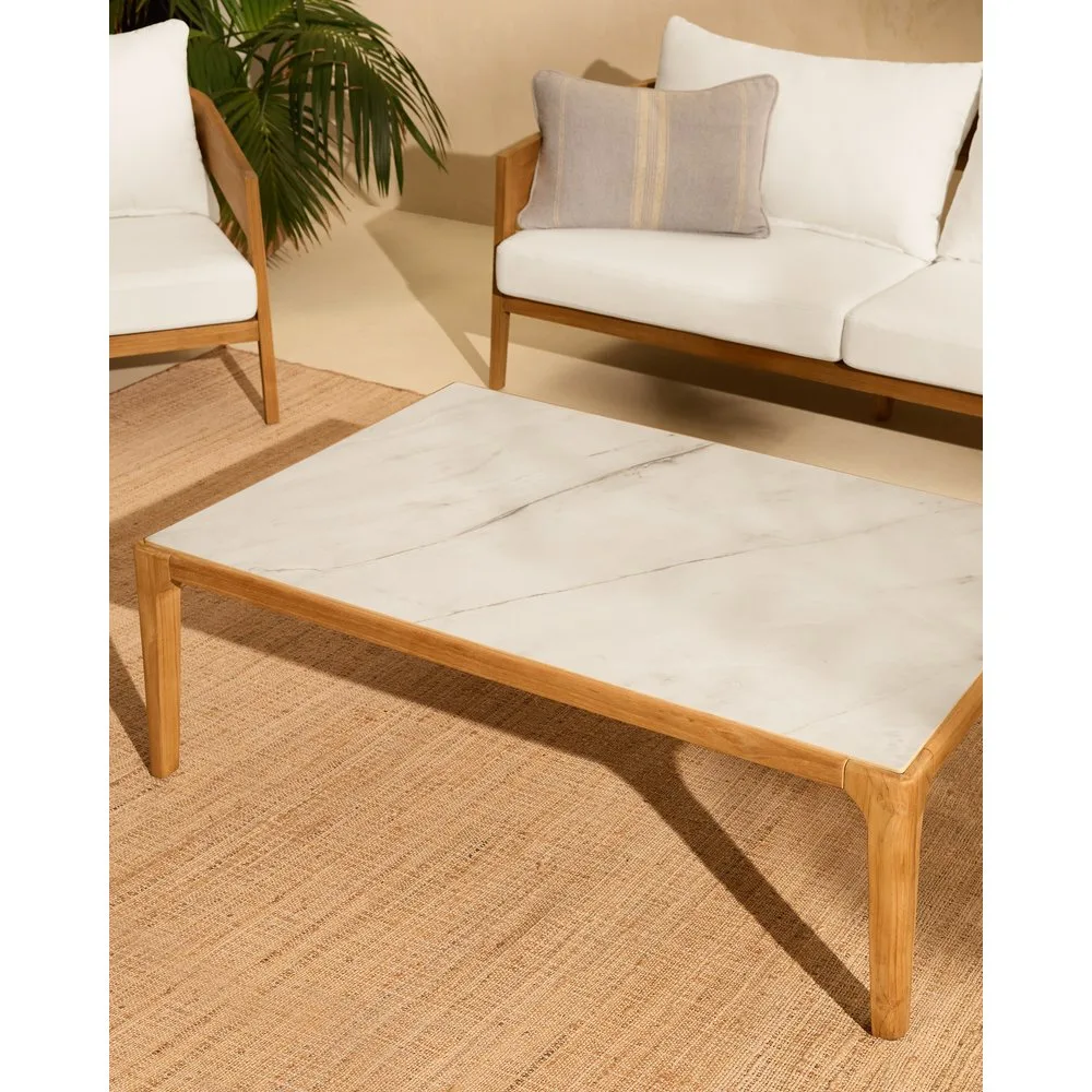 Mesa de centro de jardín de madera de teca Comporta - El Corte Inglés - FashionsVida