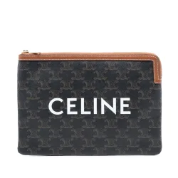 Small Triomphe Coated Canvas Clutch