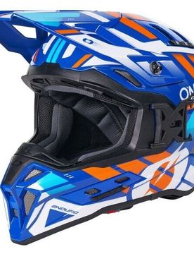 Casco Moto Cross Enduro O'NEAL EX-SRS DUST Blu Arancio taglia XS
