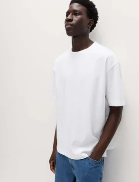 The Ultimate Oversized Cotton Blend T-Shirt White male - M&S - FashionsVida