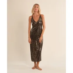 Vestido midi de tirantes con estampado