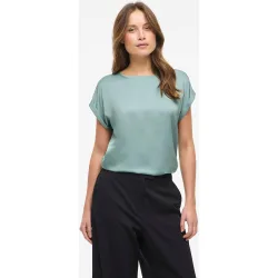 Camiseta de mujer manga corta efecto satinado