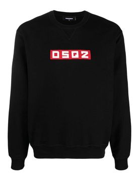 Felpa in cotone con patch logo