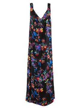 Maison Margiela Black Satin Sleeveless Floral Dress - Maison Martin Margiela - FashionsVida
