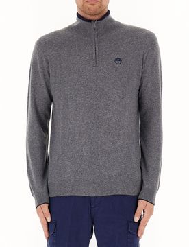 Maglione mezza zip GRIGIO XXL