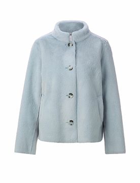 Chaqueta con aspecto de piel azul claro 40