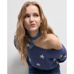 Jersey de manga larga y cuello redondo de mujer