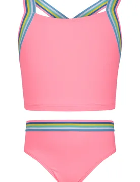 Kids Cross Back Tankini - Bright Pink - Mountain Warehouse - FashionsVida