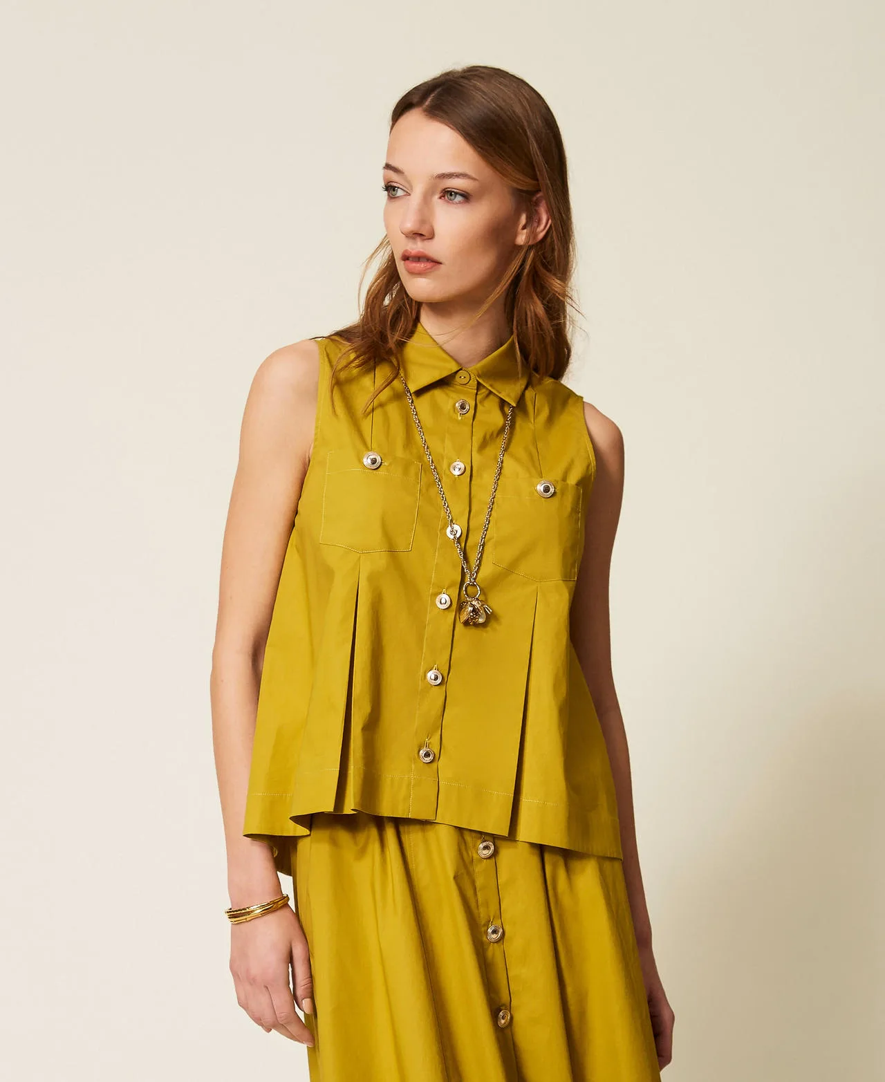 Chemise en popeline avec poches - TWINSET - FashionsVida