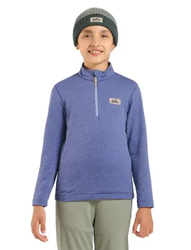 Pile Con Mezza Cerniera Grid Blue Heron Melange 12 Anni