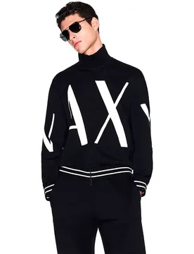 Exchange Felpa Con Zip Xm002950_af10818 Black L - Armani - FashionsVida