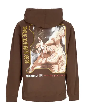 Felpa Cappuccio Uomo Future Memory Hoodie X Attack On Titan Brown - PRIMITIVE - FashionsVida