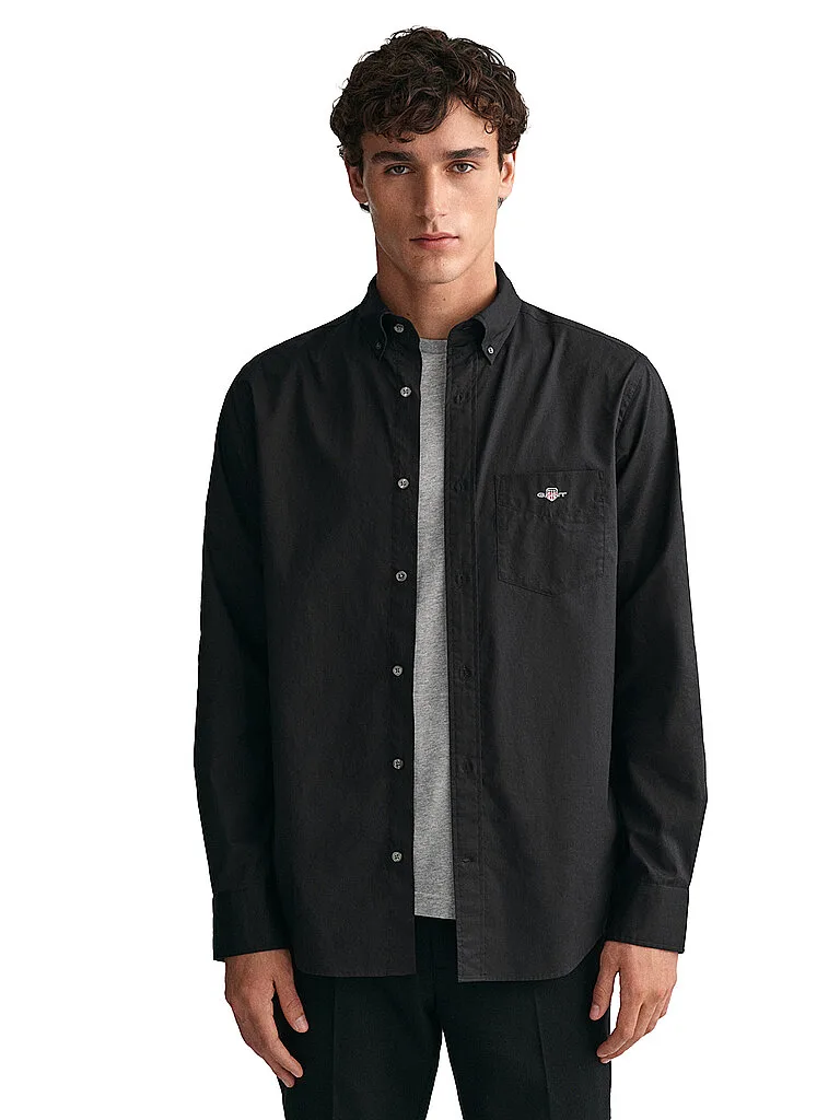 Camisa de corte regular negro XL - Gant - FashionsVida