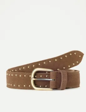 Cinturón de piel con tachas de mujer - Green Coast - FashionsVida