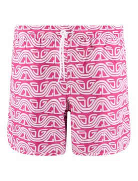 Boxer mare in nylon con logo all over
