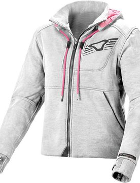 Felpa con cappuccio Moto Donna District Light Grigio taglia 2XL