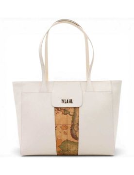 Borsa shopping Bloom City Donna Avorio in Pelle