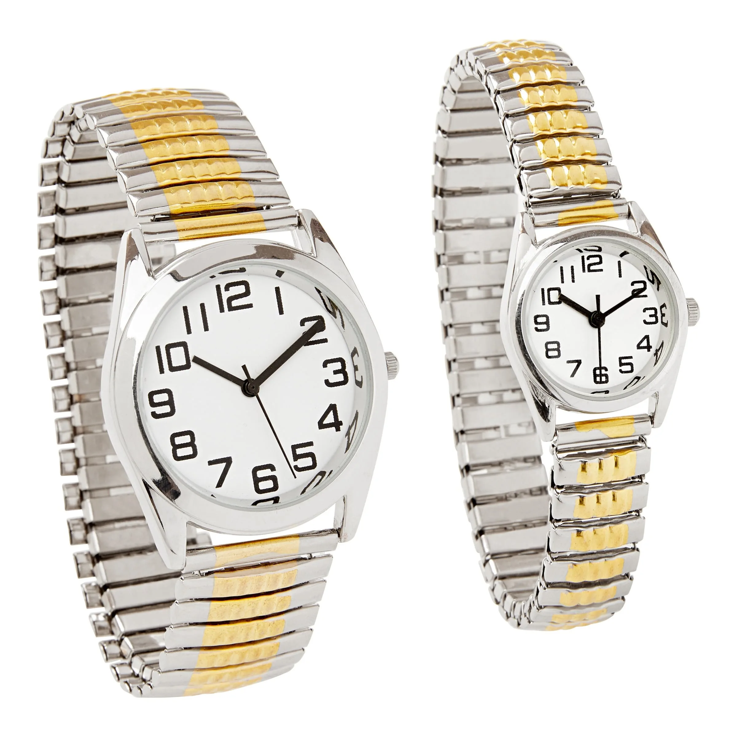 Stretch-Seniorenuhr silber gold - wedolina - FashionsVida