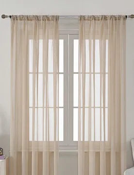 Pieza Cortina De Ventana Translúcida Suave Y Simple De Un Solo Color Para Sala De Estar, Dormitorio - Shein - FashionsVida